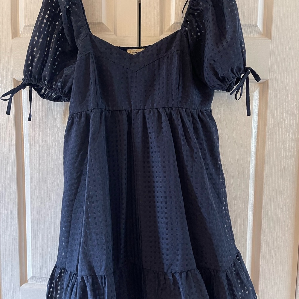 Entro Midnight Blue Textured Blouse
